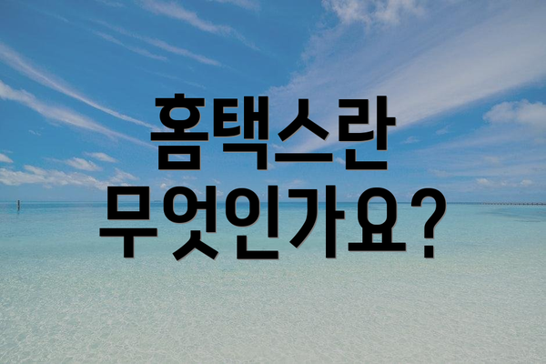 홈택스란 무엇인가요?