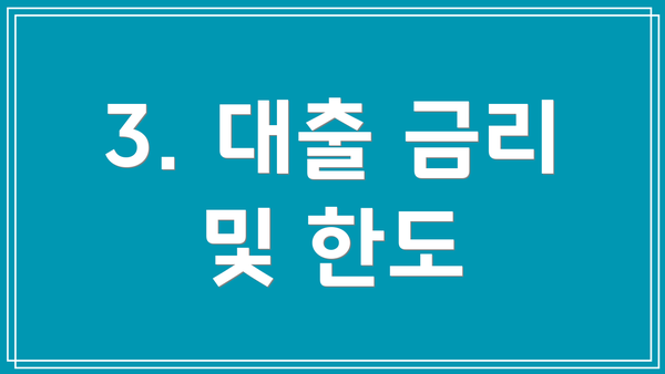 3. 대출 금리 및 한도
