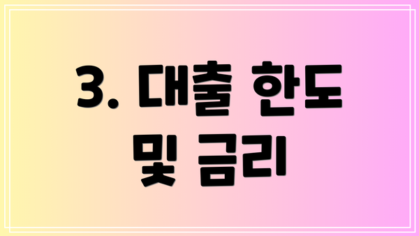 3. 대출 한도 및 금리