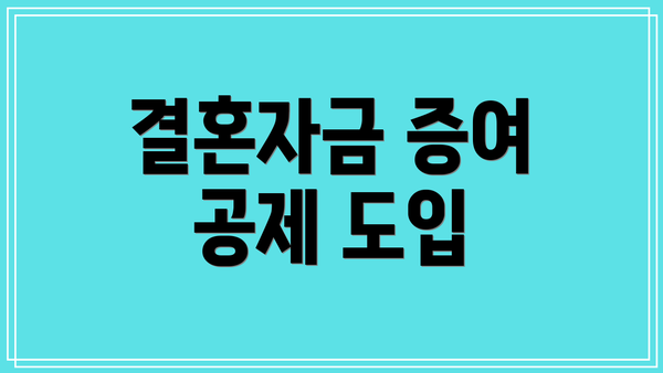 결혼자금 증여 공제 도입