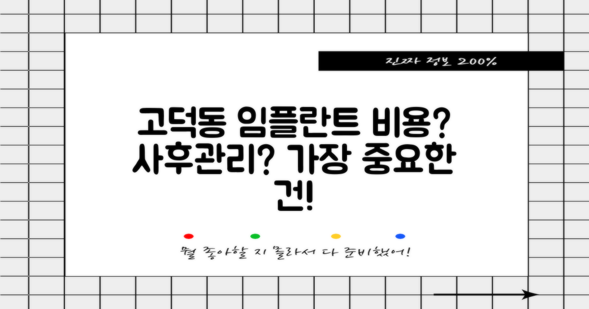 고덕동 임플란트 치과, 비용과 사후 관리, 무엇이 중요할까요?