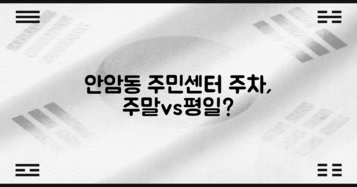 주말과 평일, 안암동 주민센터 주차장 이용, 무엇이 다를까요?