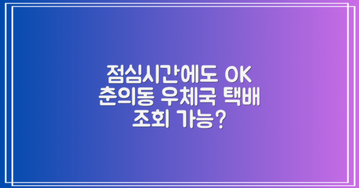 부천춘의동우편취급국: 점심시간에도 궁금증 해결! 택배 조회, 가능한가요?