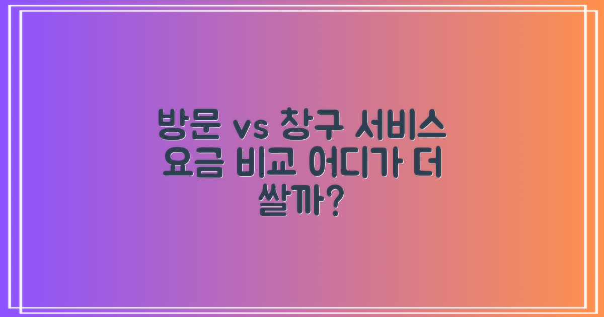 주요 서비스 요금 비교: 방문접수 vs. 창구접수