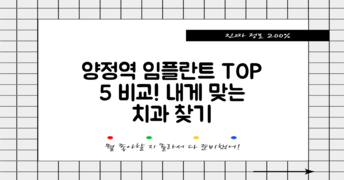 양정역 임플란트 치과 TOP 5 비교 분석