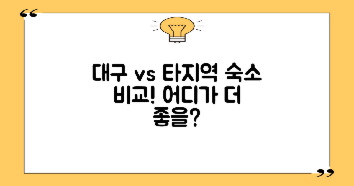 대구 vs 타지역 숙소 비교